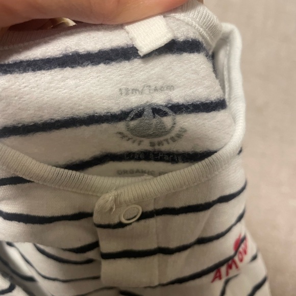 Petit Bateau stripped baby romper 12m like new - Picture 3 of 4
